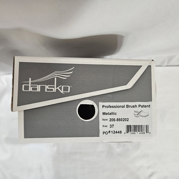 NIB Dansko professional brush patent metallic clog shoe women's size 37 - Picture 11 of 12